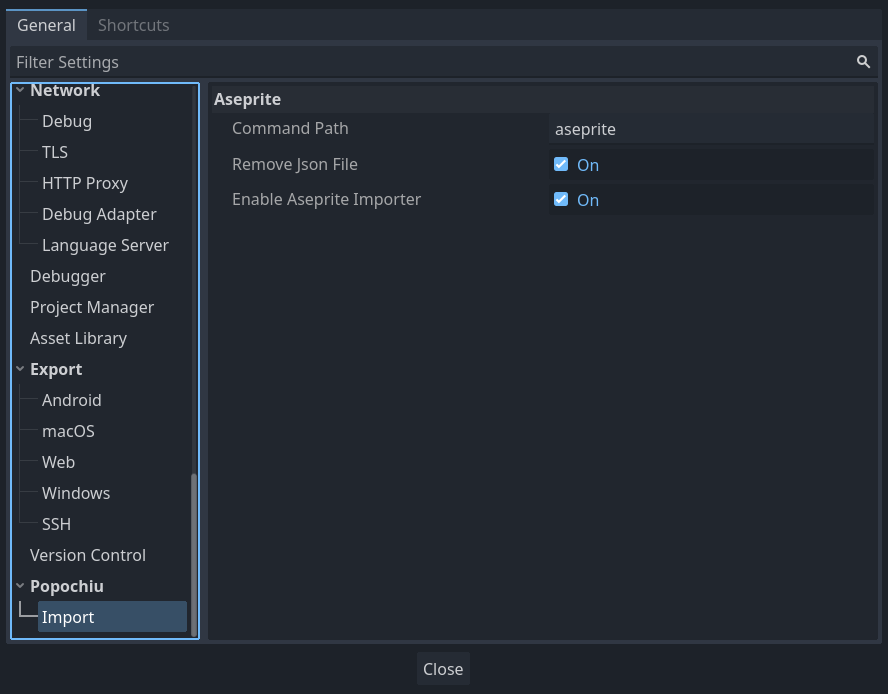 Editor Settings Editor Settings