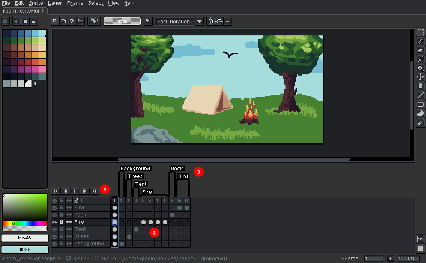 Aseprite source file example - Room Room Aseprite source file example