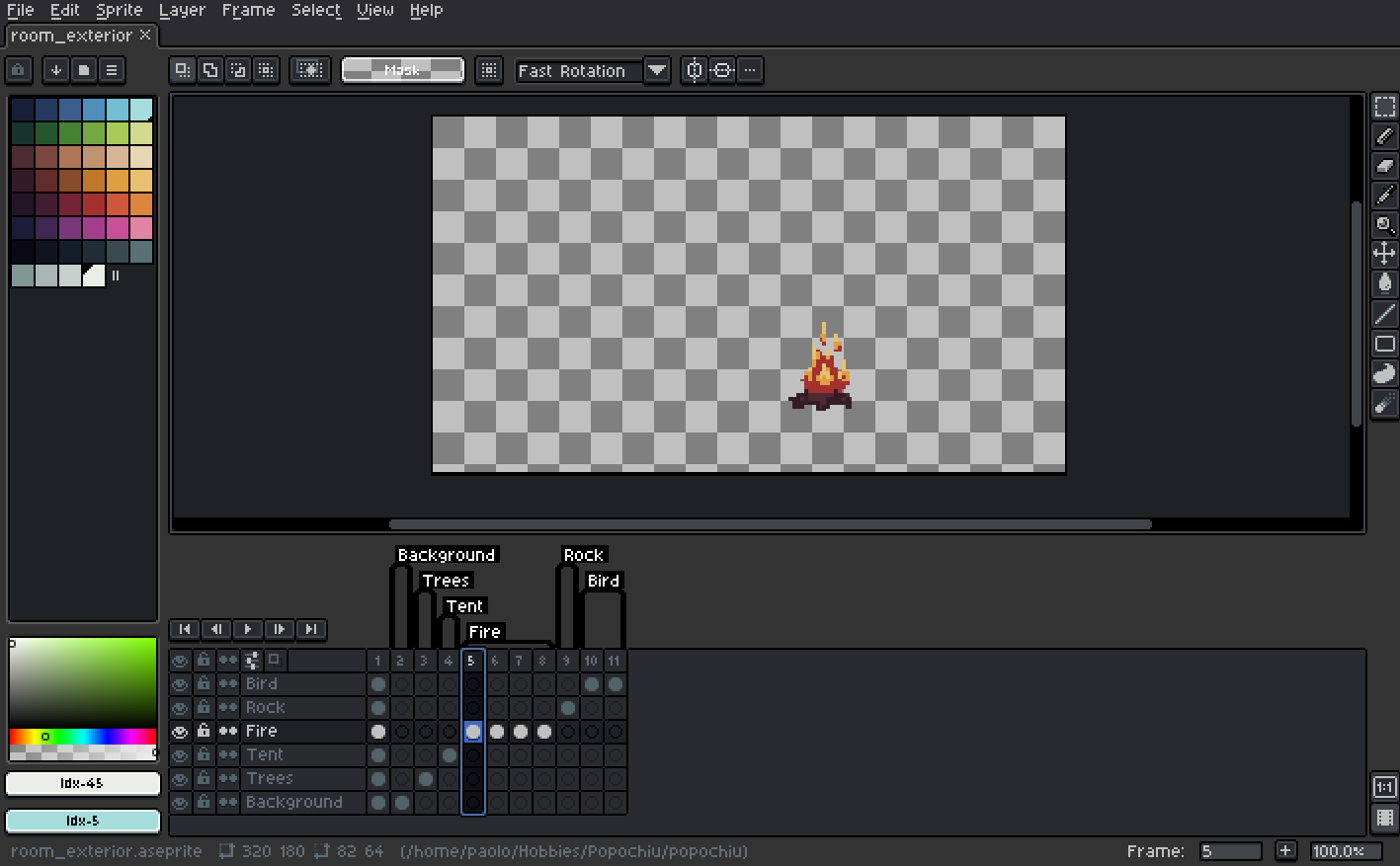 Aseprite source file example - Multi-frame animation Room Aseprite source file example - Multi frame animation
